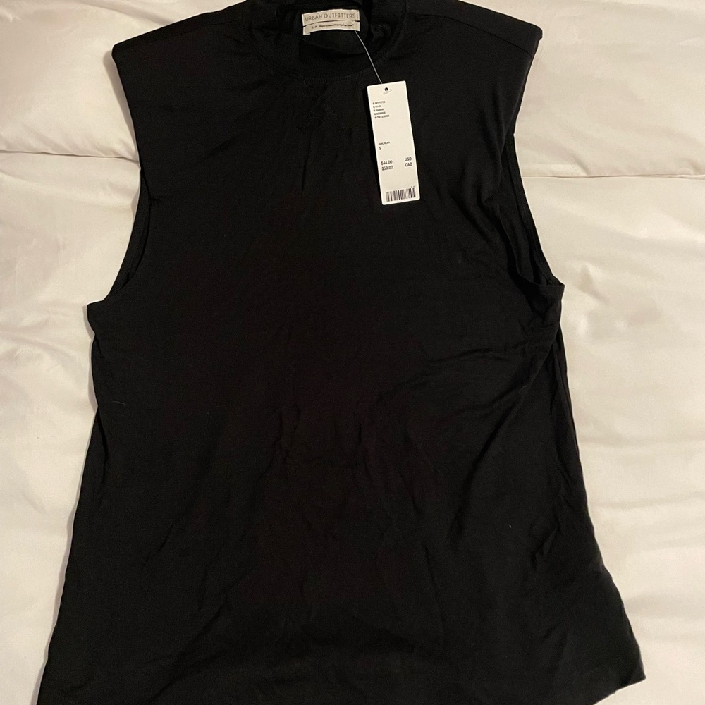 Urban Outfitters Black Tank with Shoulder Pads